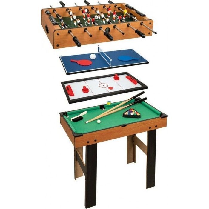 Multi-game table - Colorbaby - 85328 - 4 in 1 - Sturdy wood - 73 cm high