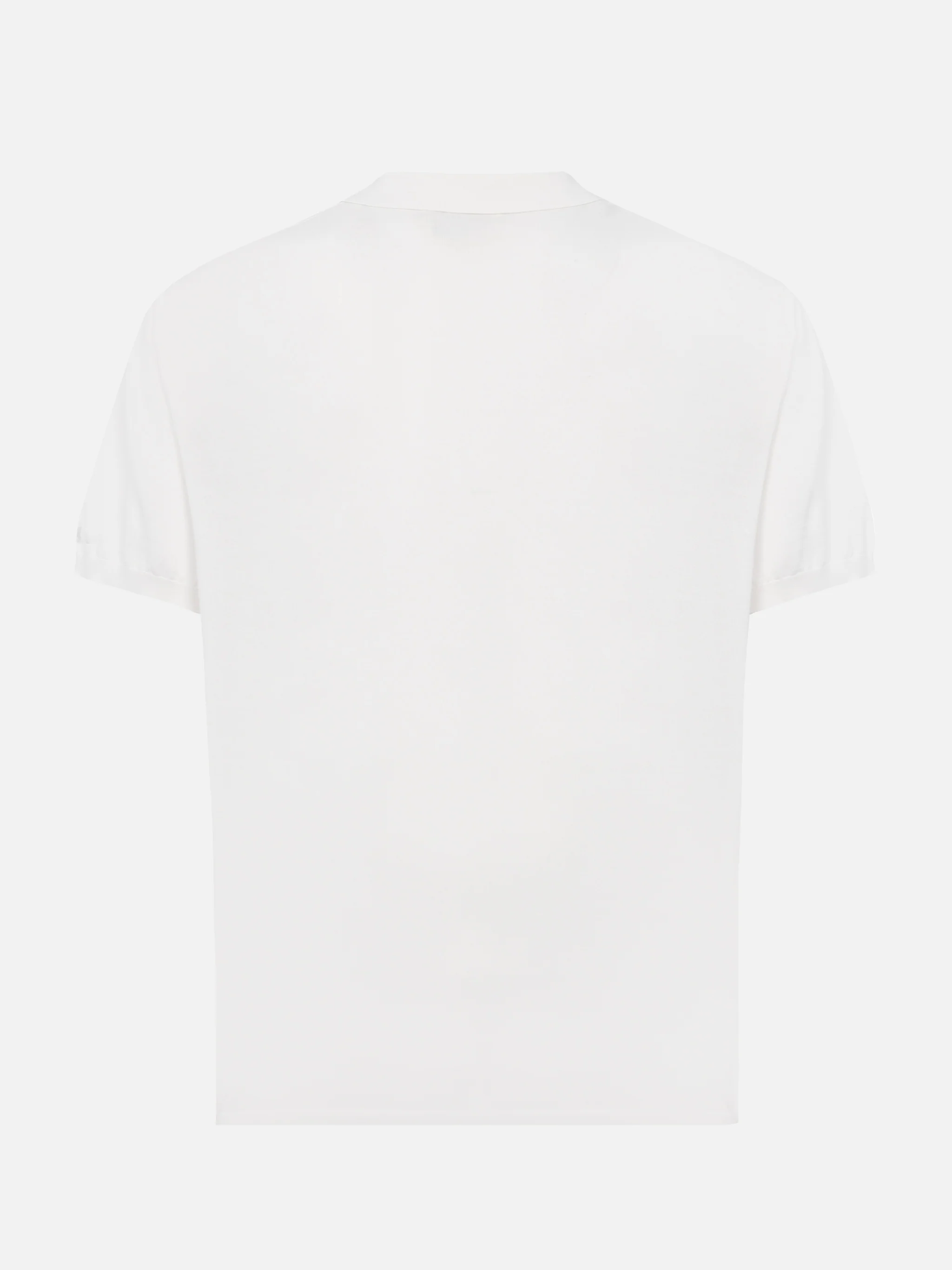 Sloan poloshirt in witte zijde en katoen gebreid