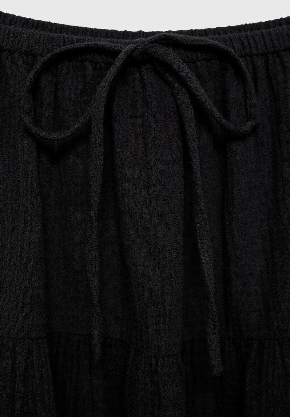 Mango DRAWSTRARING - Jupe longue - noire