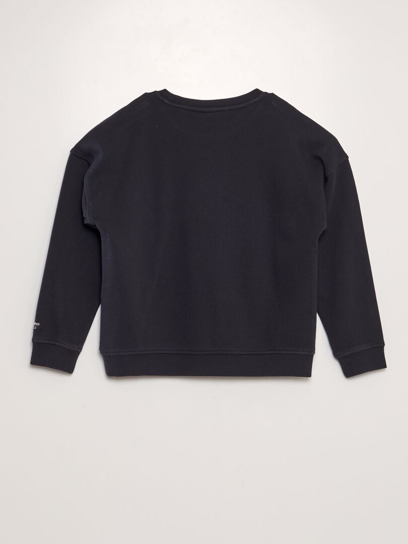 Sudadera polar con bolsillo tipo canguro - NEGRA