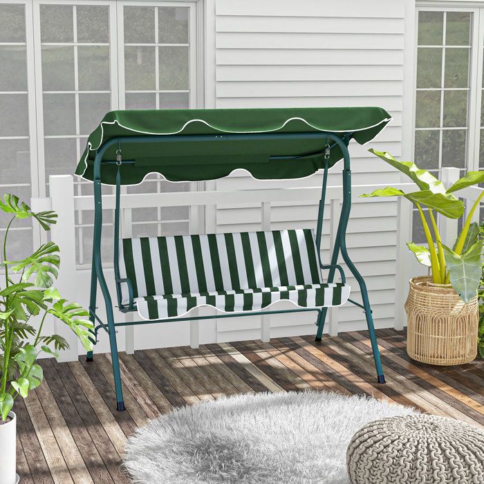 Balanço de jardim - Outsunny - 170x110x153cm - Metal - verde