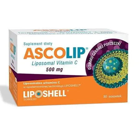 Ascolio Liposomal Vitamin C 500 mg,Żel doustny, Smak czarnej porzeczki