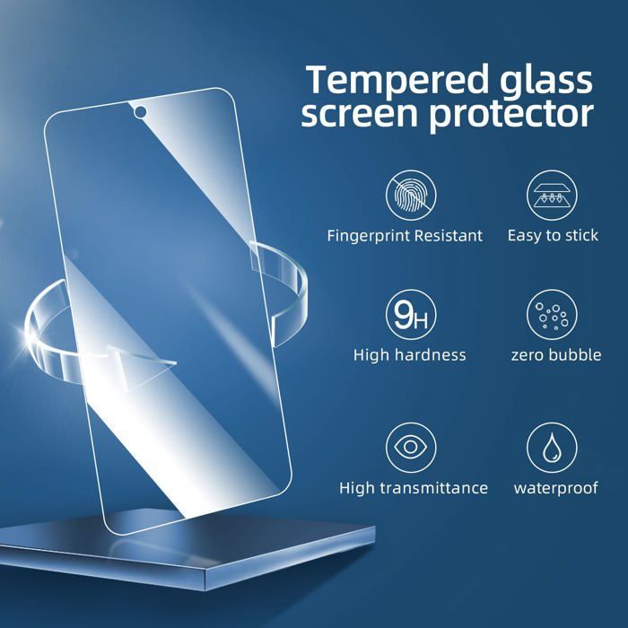 Pack of 3, Tempered Glass for Samsung Galaxy A55 5G, Effective Screen Protector against Scratches - Bubble-Free
