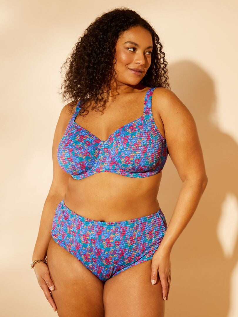 Majtki bikini seersucker – NIEBIESKIE
