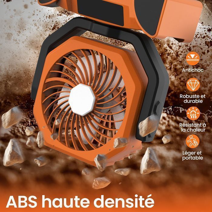 20000 mAh Rechargeable USB Table Fan - Powerful, Portable, Quiet with LED, Timer - Outdoor, Office