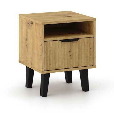 Szafka nocna Topeshop Scandi 1S Slim dąb artisan