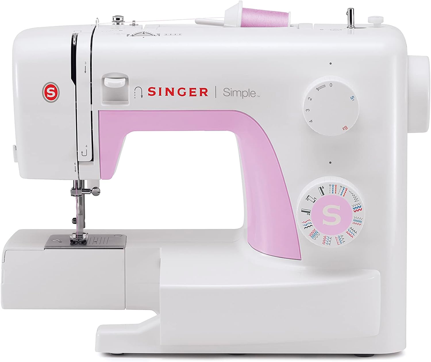 Singer Simple 3223 Nähmaschine, Rosa/Weiß