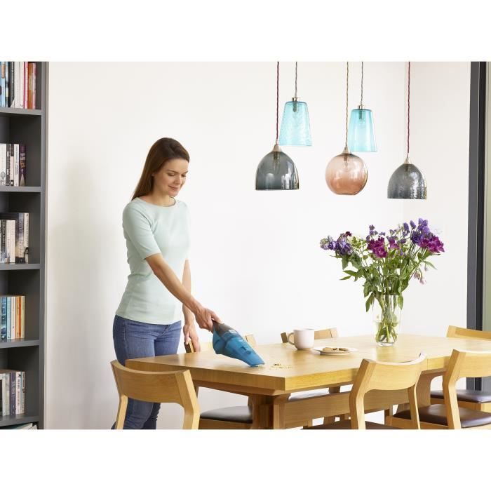 Aspiradora de mano inalámbrica BLACK+DECKER WDC215WA-QW Dustbuster Lithium de 7,2 V para uso en seco y húmedo - Azul
