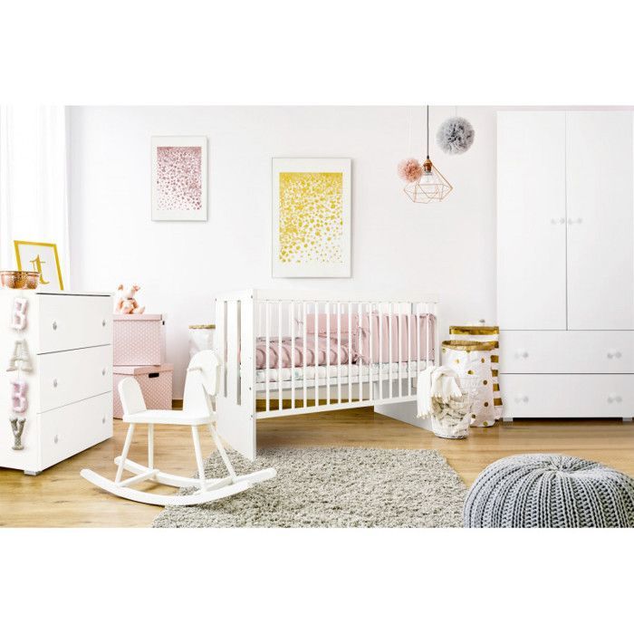 Cómoda Paula de 3 cajones + cambiador - Blanco - 80 x 81 x 48 cm