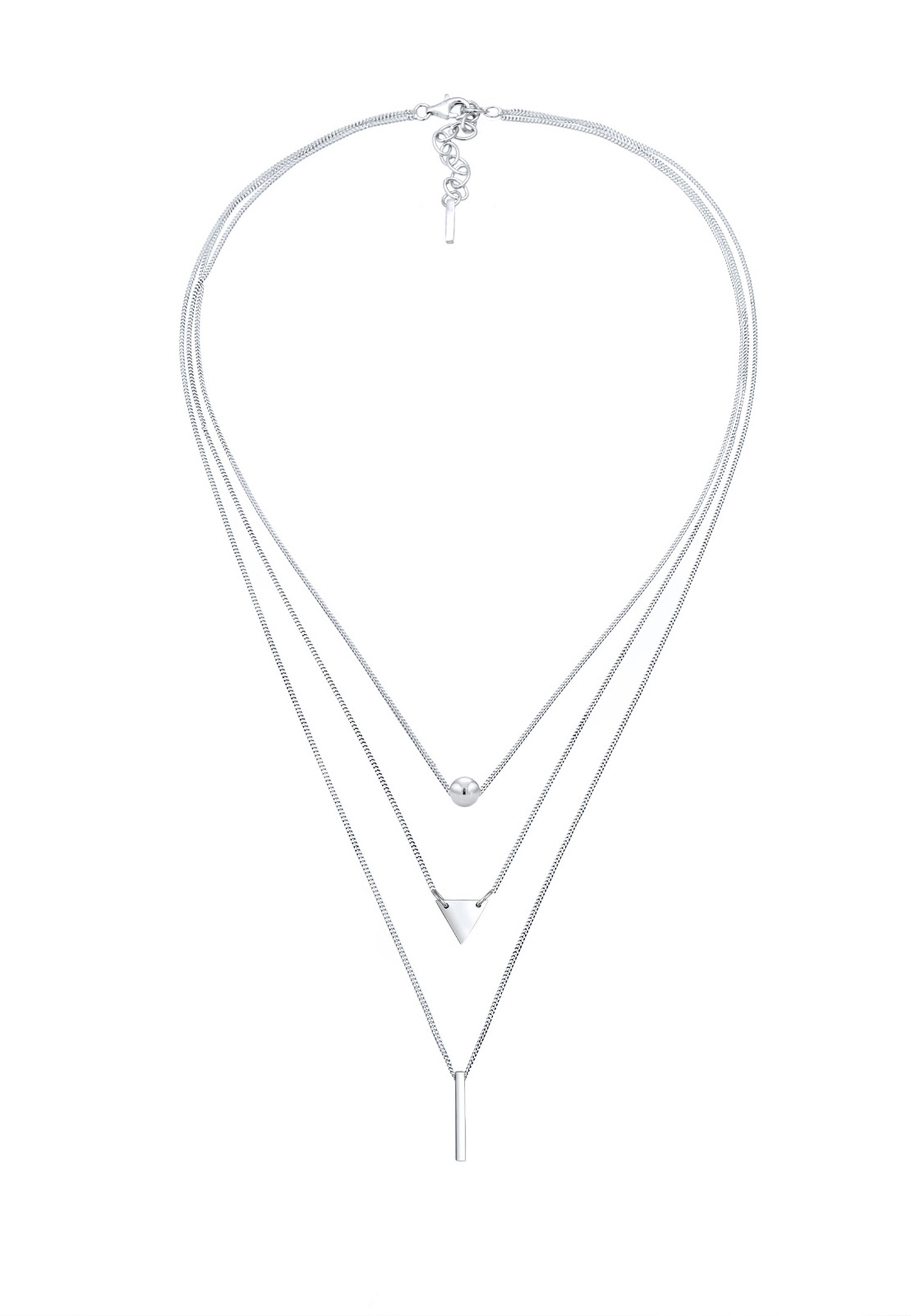 Elli Femmes Couches Géo Boule Triangle Rectangle Filigrane en Argent Sterling 925