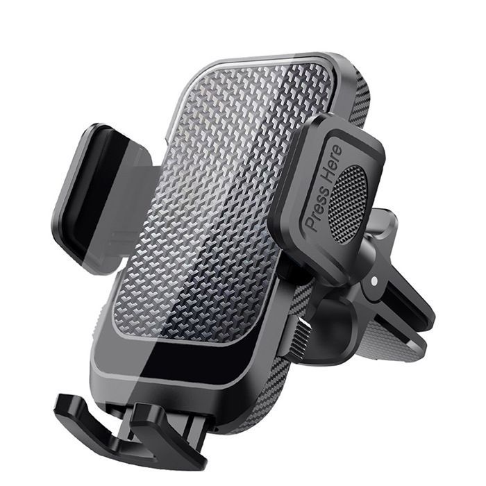 Support téléphone voiture ventouse + grille d’aération, rotation 360°, libération rapide, tableau de bord pare-brise