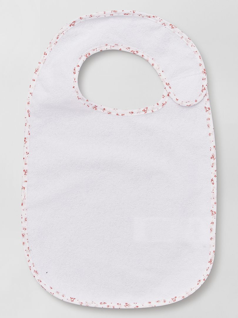 Set van 7 gevoerde badstof slabbetjes - ROZE