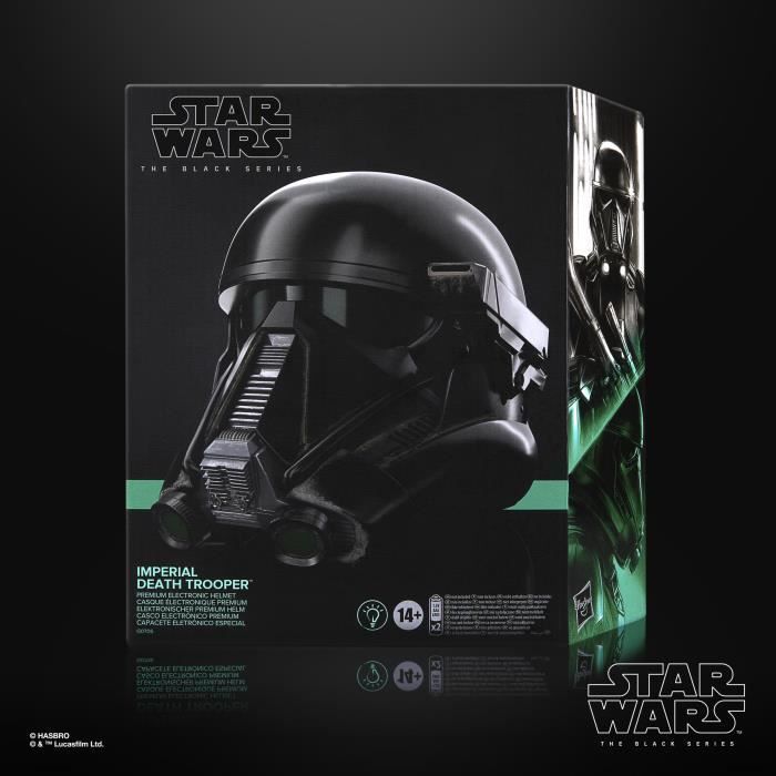 Casco elettronico premium da Death Trooper imperiale con LED avanzati, articolo per cosplay, età 14+, Star Wars The Black Series