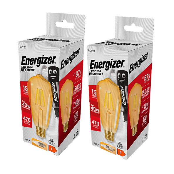 LED-Leuchtmittel E27 Gold ST64, 2er Set