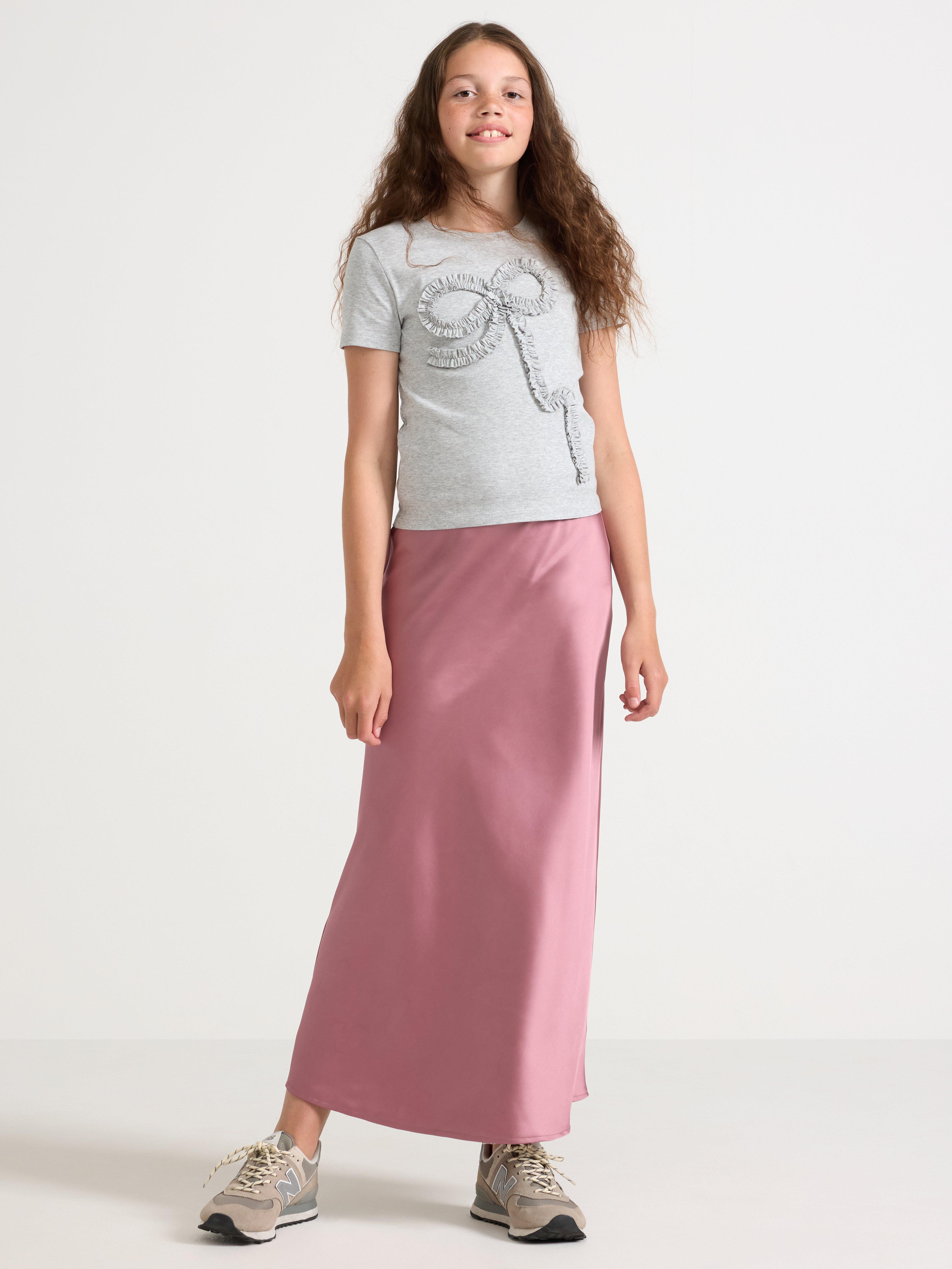 Satengskjørt Dusty Lilac