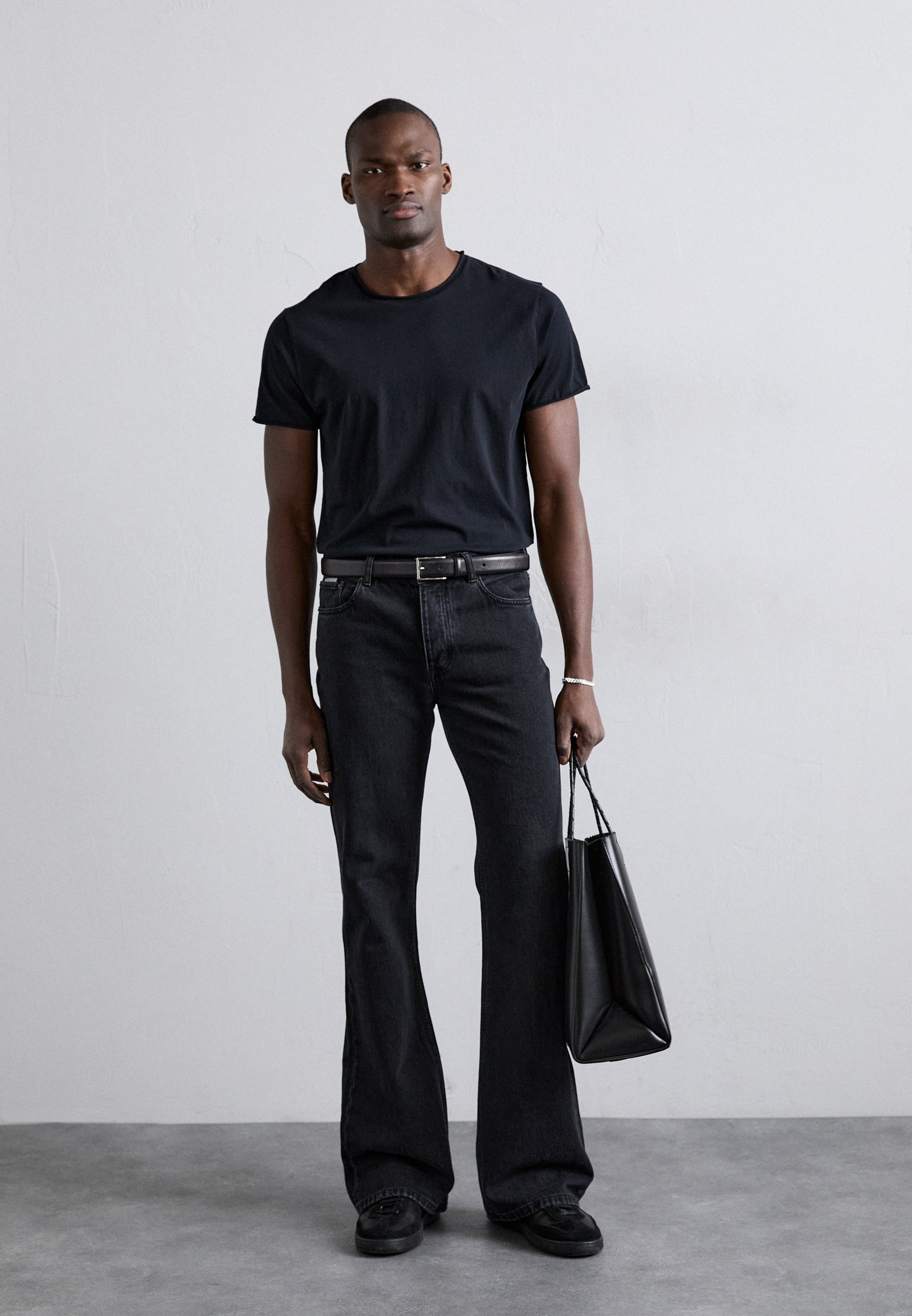 Filippa K ROLL NECK T-SHIRT - Basic T-shirt - zwart