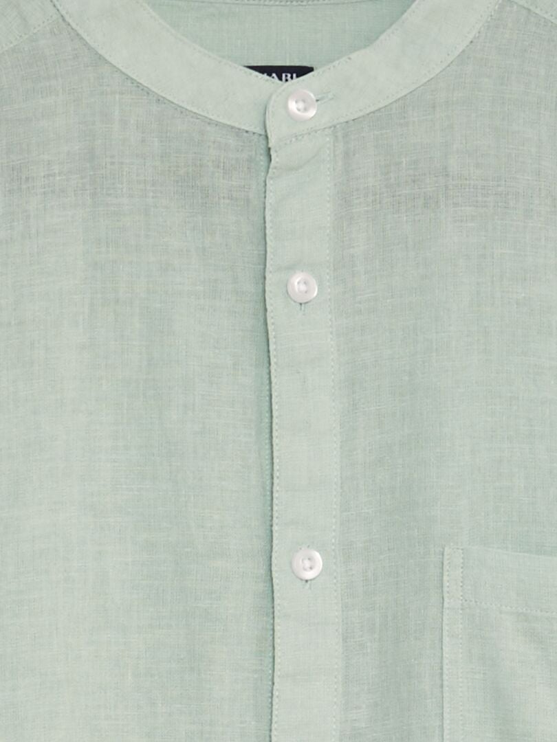 Overhemd met mandarijnkraag - BLAUW