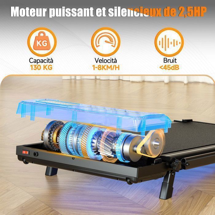 3 en 1 Tapis de marche Pliable avec inclinaison 5%-Tapis de Course électrique-Walking Pad 1-8 km/h-moteur 2,5 cv-avec télécommande