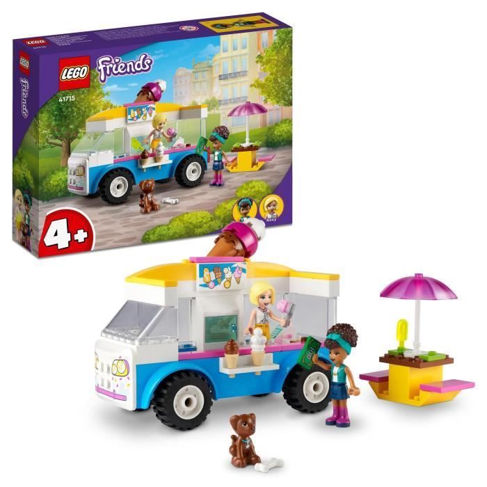 LEGO® 41715 Friends Le Camion de Glaces, Jouet à Construire avec Figurines Chien, Véhicule et Mini-Poupées Dash et Andrea, dès 4