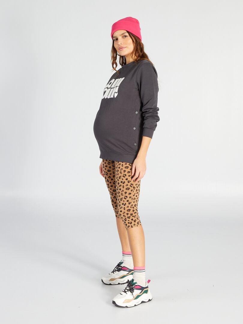 Sweatshirt voor zwangerschap en borstvoeding - ZWART