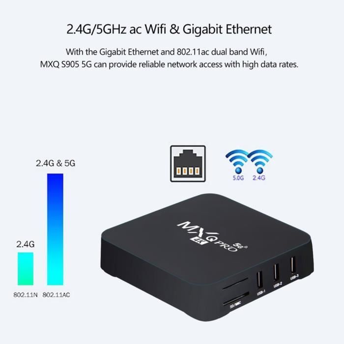 Reproductor de red MXQ PRO 5G 4K con control remoto para sistemas multimedia de hogar inteligente (1+8G)