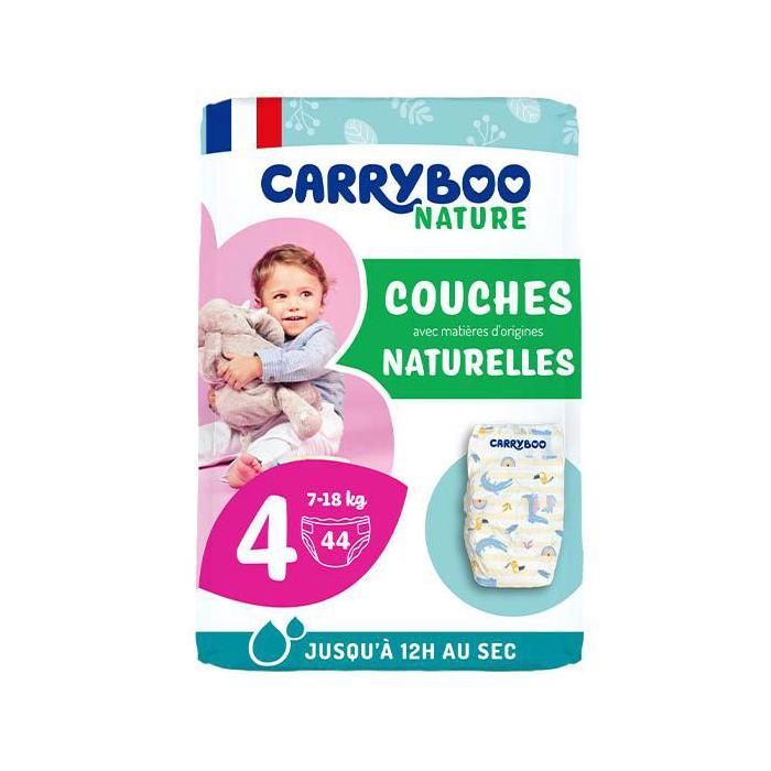 Fraldas Carryboo Nature Natural com Repolho, Tamanho 4 (7-18kg), x 44