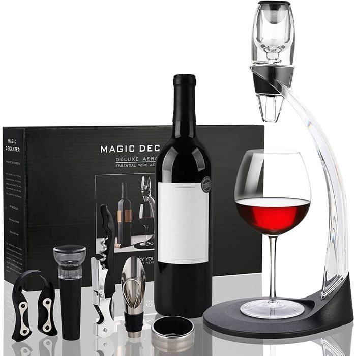 Weinaerator mit Ständer – FEBEST – Sedimentfilter – Abnehmbarer Ständer – Inklusive Zubehör – Transparent