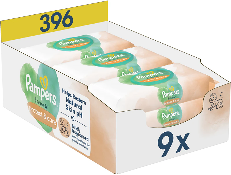 Lenços umedecidos Pampers Harmonie Protect&Care Baby com calêndula