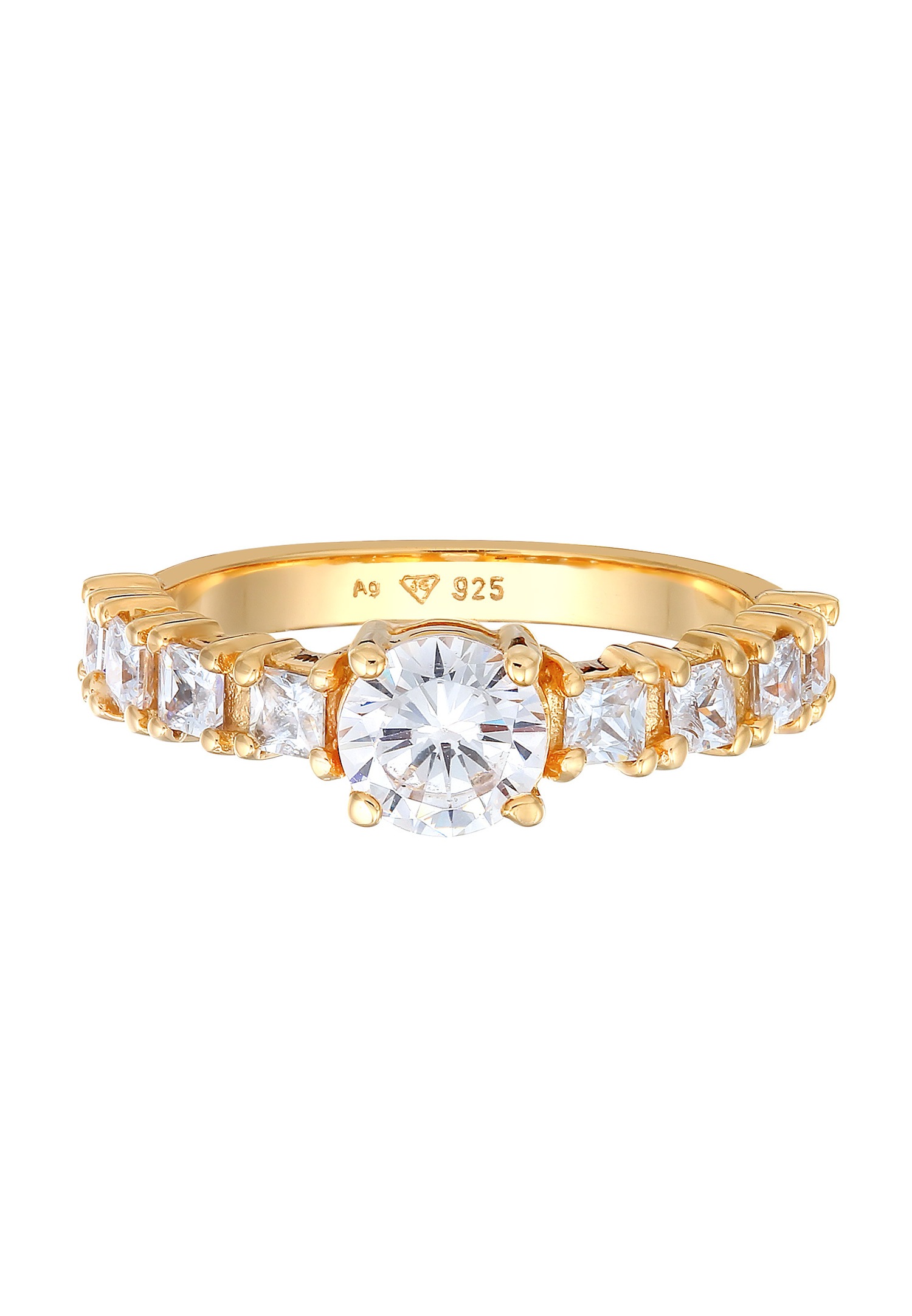 Elli Femmes Bague de fiançailles élégante avec Cristal de Zirconium en Argent Sterling 925