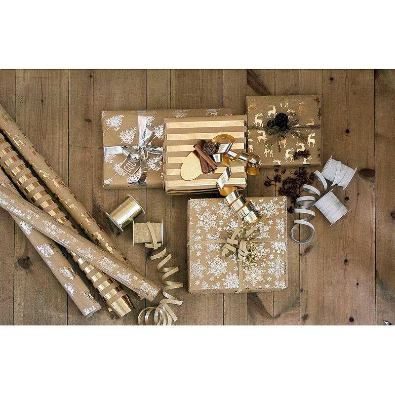 Hjem Julepapir 2 x 70 cm varmfolie Kraft