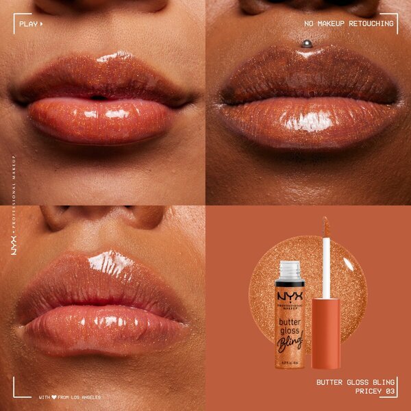 NYX Professional Makeup Butter Gloss Bling! 03 Pricey Lipgloss 8 ml