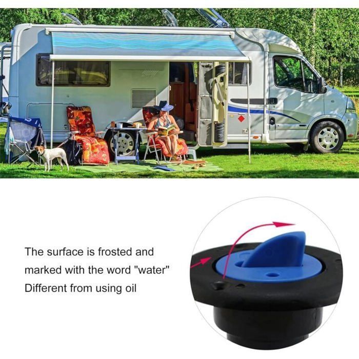 1 Tapón de depósito de agua, diámetro 38 mm, junta tórica, cadena de acero inoxidable, para autocaravana, caravana, barco.