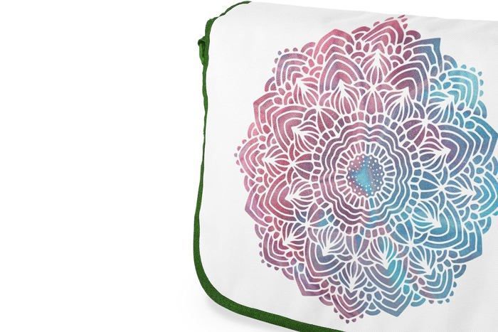 Borsa a tracolla in cotone per bambini Bonamaison - borsa da reporter stampata, tracolla regolabile, 26,8×19,4×4 cm, nera