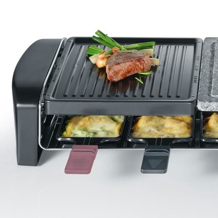 Griglia per raclette SEVERIN - RG9645 - Per un massimo di 8 persone - Piastre di cottura combinate - 1400W