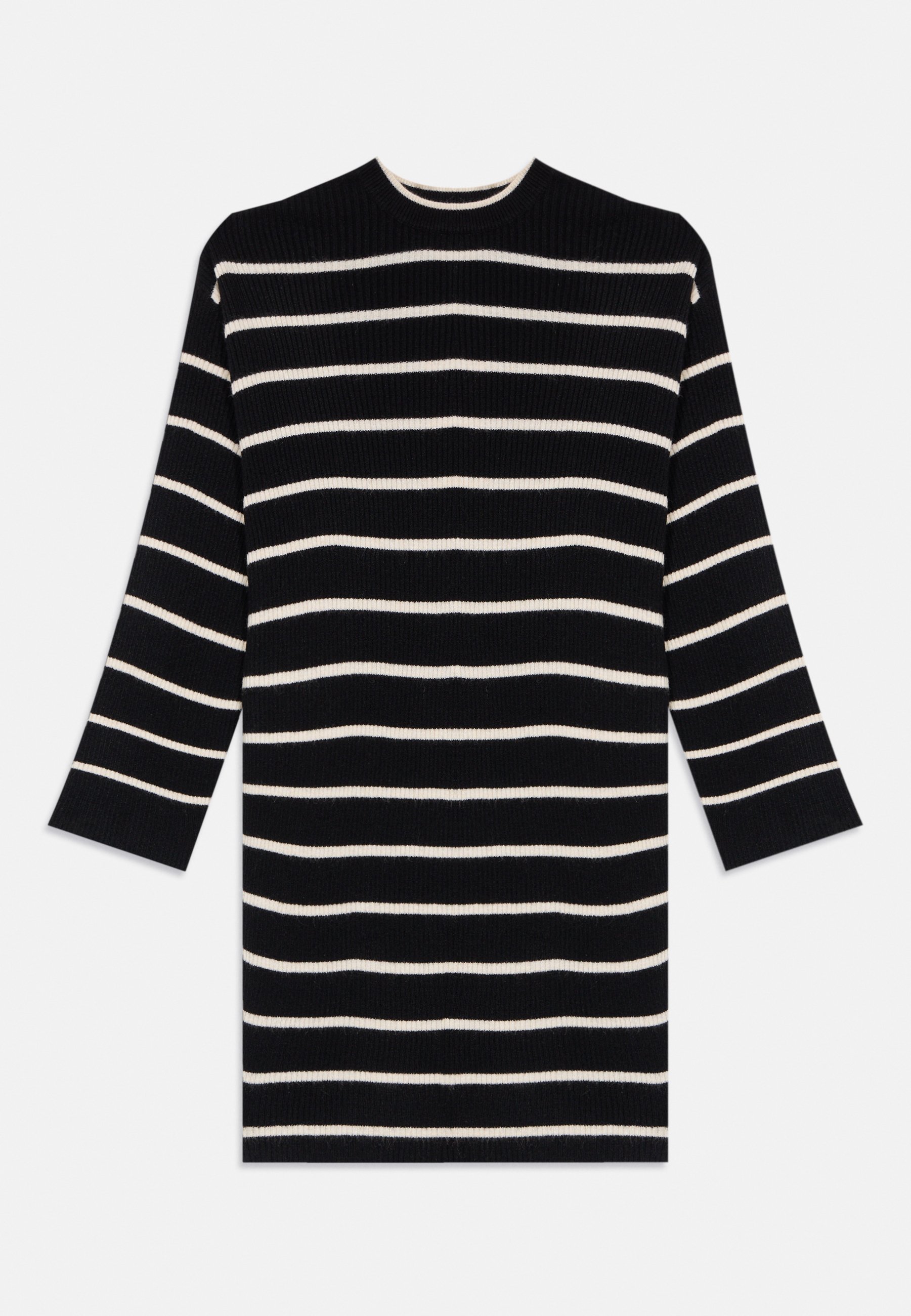 ONLY GIRLS KOGIBI O NECK DRESS - Svetrové šaty - black/white/cap grey