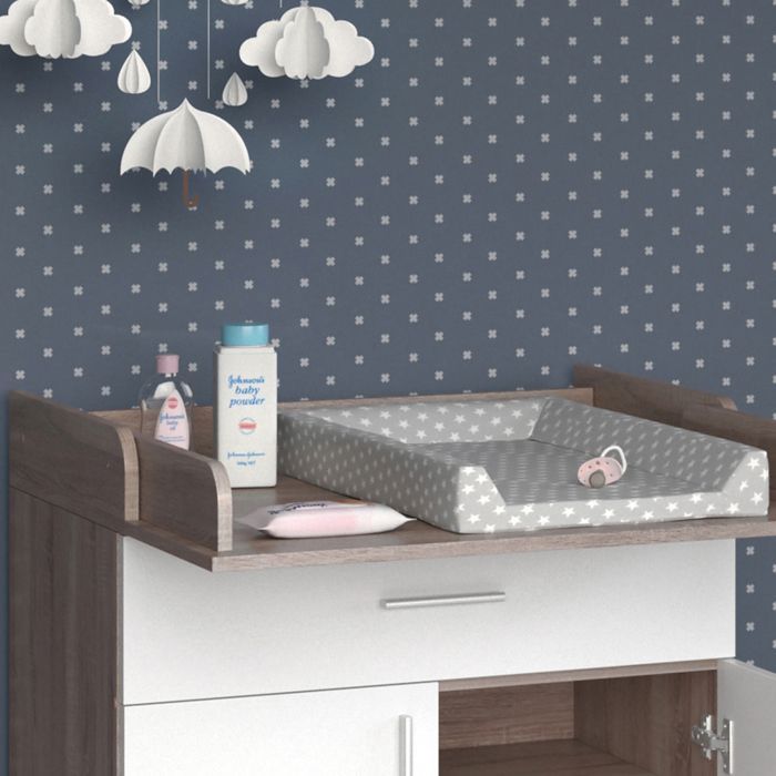 Commode à langer Lena 75x100cm Blanc/Sonoma Sonoma Vicco 37865