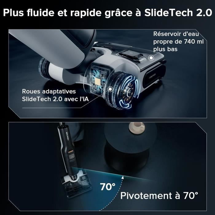 ROBOROCK F25 ACE COMBO - Aspirateur Laveur sans Fil 5-en-1 - Puissance 20 kPa - Lavage à Chaud à 90 °C - Auto-Nettoyage Automatique