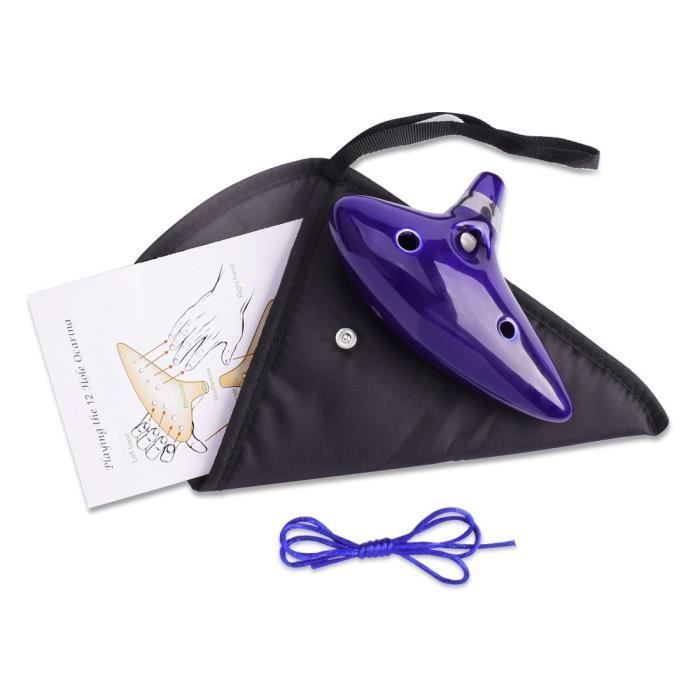 Ocarina - Leyenda de Zelda - Trifuerza - 12 agujeros - Cerámica - Instrumento musical