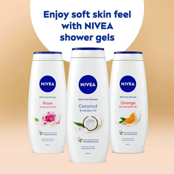 NIVEA Soft Care Coconut & Jojoba Oil Showergel<br>500ml - Pele normal