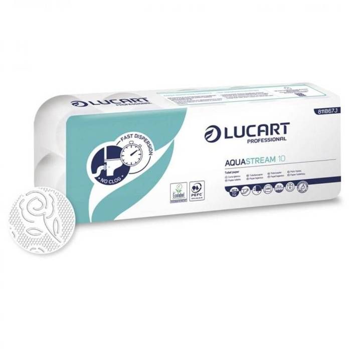 LUCART - Papel higiénico Aquastream - x120