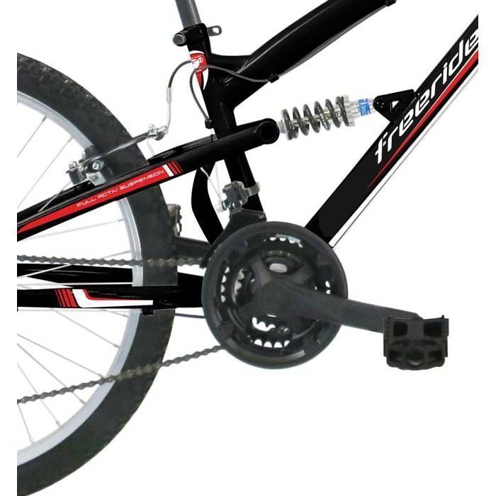 Vélo enfant (140/160 cm)- VTT 24'' Tout Suspendu - 18 vitesses -Dérailleur Shimano - Freins V-Brake -Jantes en Aluminium,