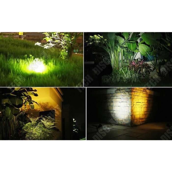 TD® Lampe Solaire Jardin Eclairage Exterieur IP65 250LM 90° Projecteur Spot LED Lampe pour Jardin Terrasse Arrière-cour Blanc