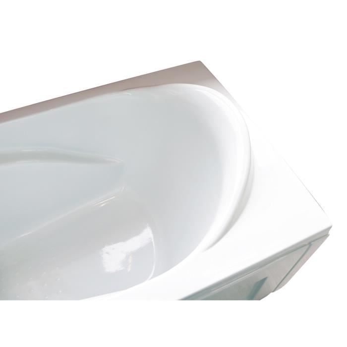 Baignoire ONDEE FANY - Bac rectangulaire 140x70cm - ABS et Acryl renforcé 3mm - Blanc