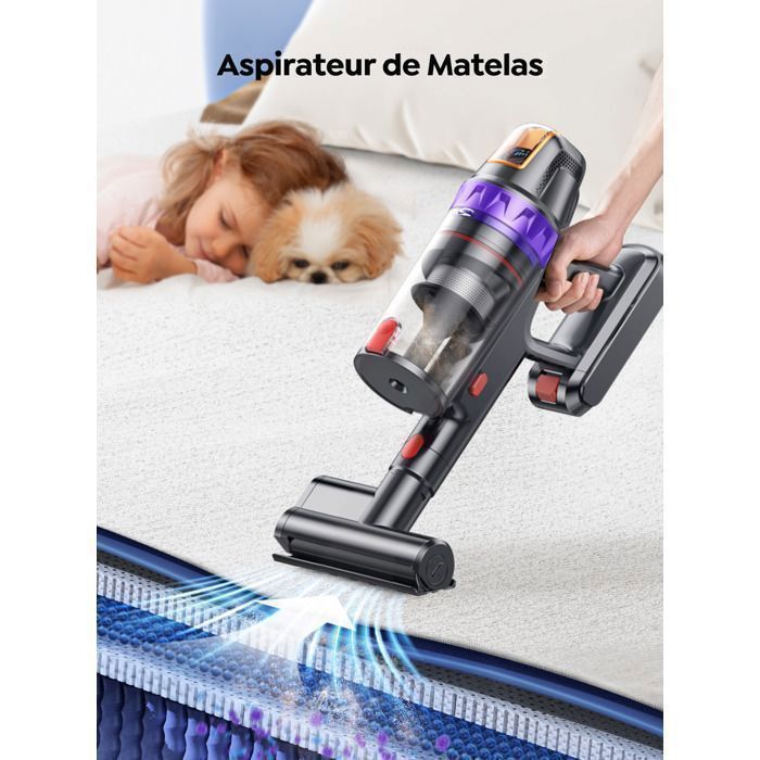 8-in-1 Akku-Stielstaubsauger – BUTURE VC90 – 65 kPa/600 W – 60 Min. Laufzeit (ECO) – Matratzenbürste – Freistehend