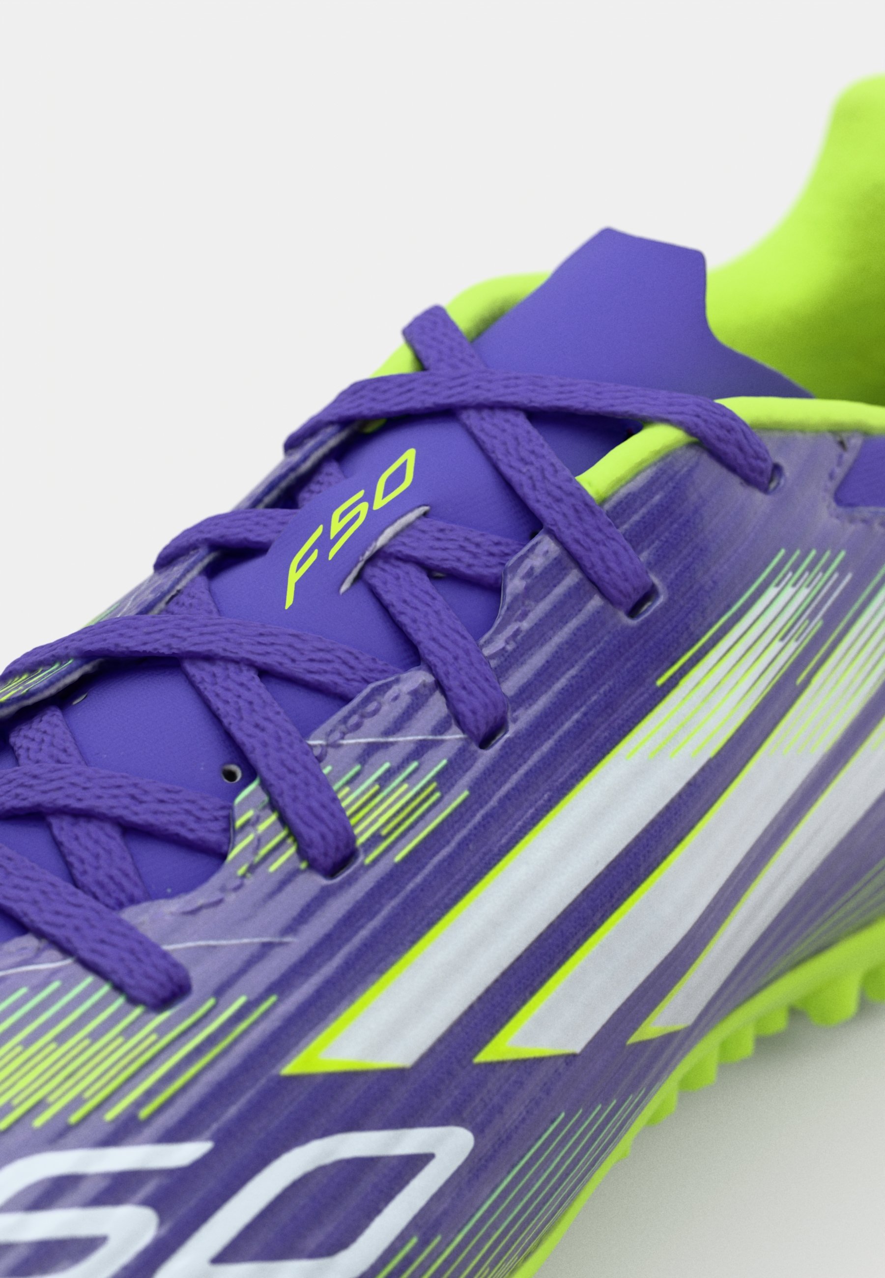 adidas Performance F50 CLUB TF - Chaussures de football pour terrain synthétique - violet foncé/blanc/citron clair