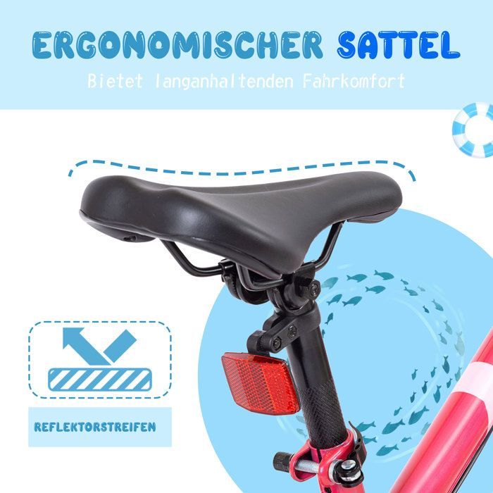 Vélo Enfant LAUXJACK 20'' Rose – VTT 6-10 Ans Fille Garçon – Cadre Acier – Freins V-Brake – 1 Vitesse – Vélo Tout Terrain Junior
