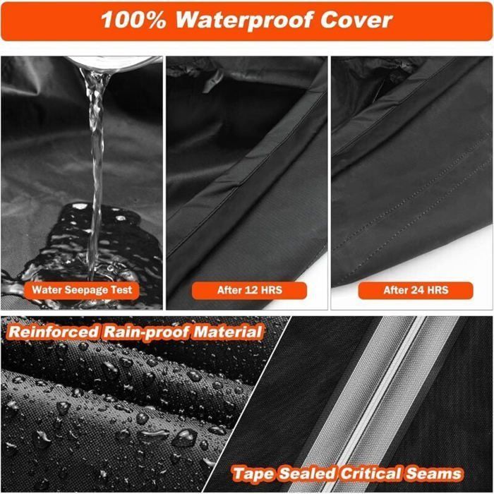 Beschermhoes voor vuurkorf Ø80x50cm, 600D Oxford-stof, waterdicht, UV-bestendig, scheurvast, voor buitenvuurkorven/barbecues.