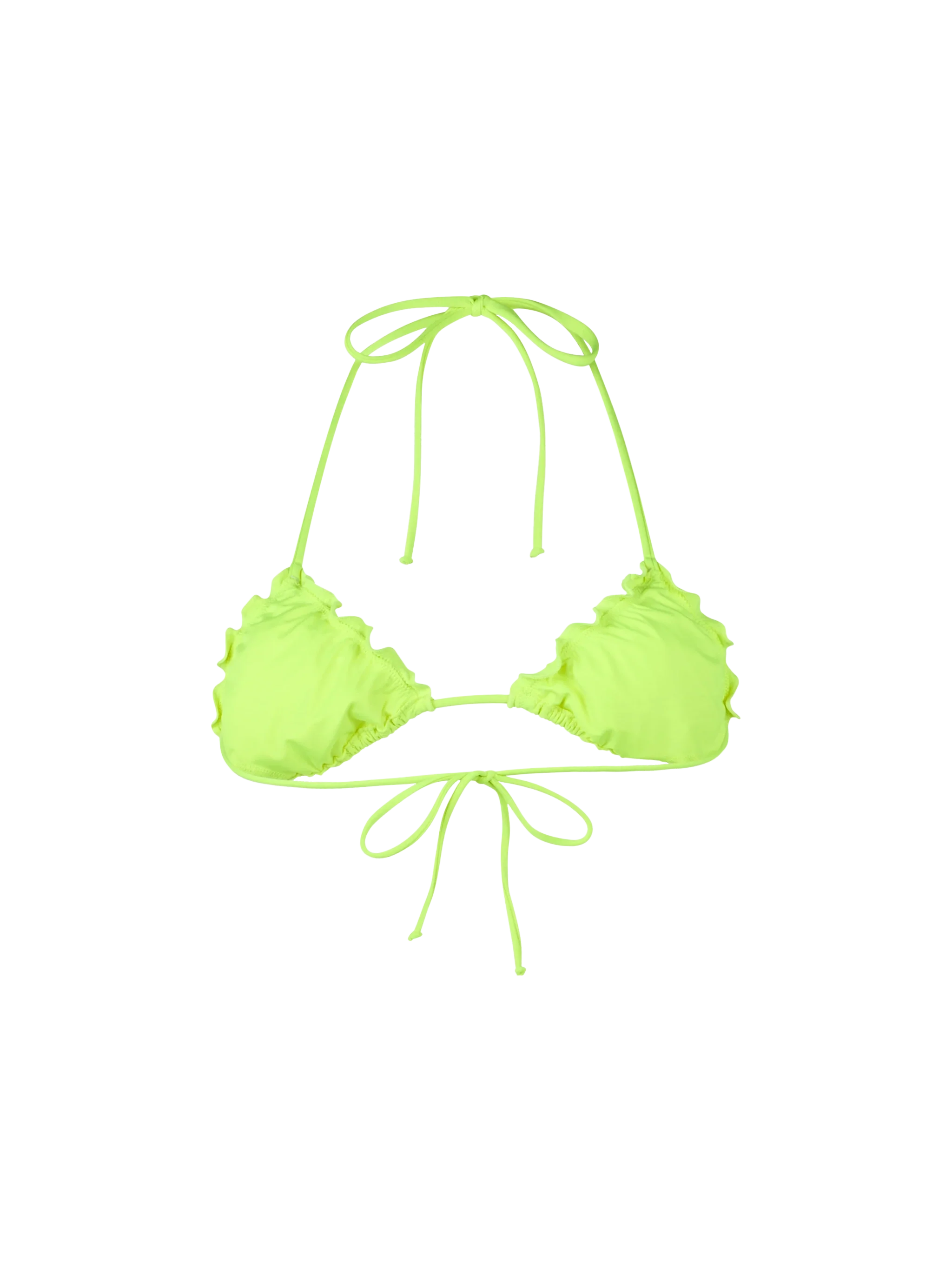 Top de playa triangular amarillo neón para mujer de Sagitario