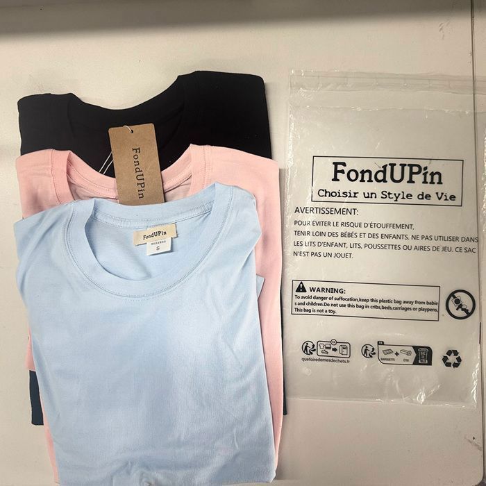 Lot de 3 T-shirts Femme 100% Coton -Noir Bleu Rose-Manches Courtes Col Rond, Doux et Respirant Coupe Ample et Confortable
