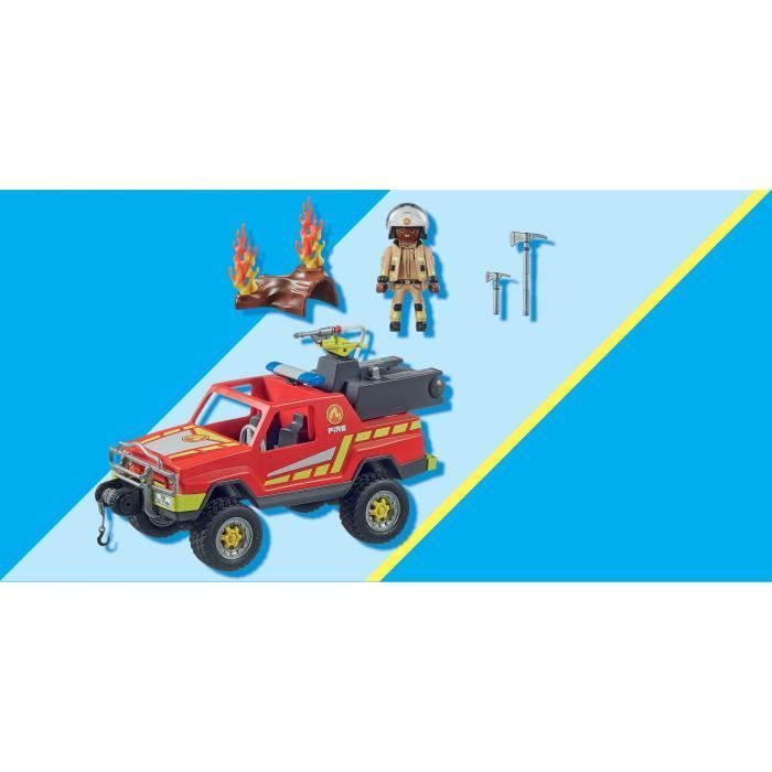 PLAYMOBIL - 71194 - Stadsactie - Pick-up truck en brandweerwagen - Brandweerwagen met lier en brandslang